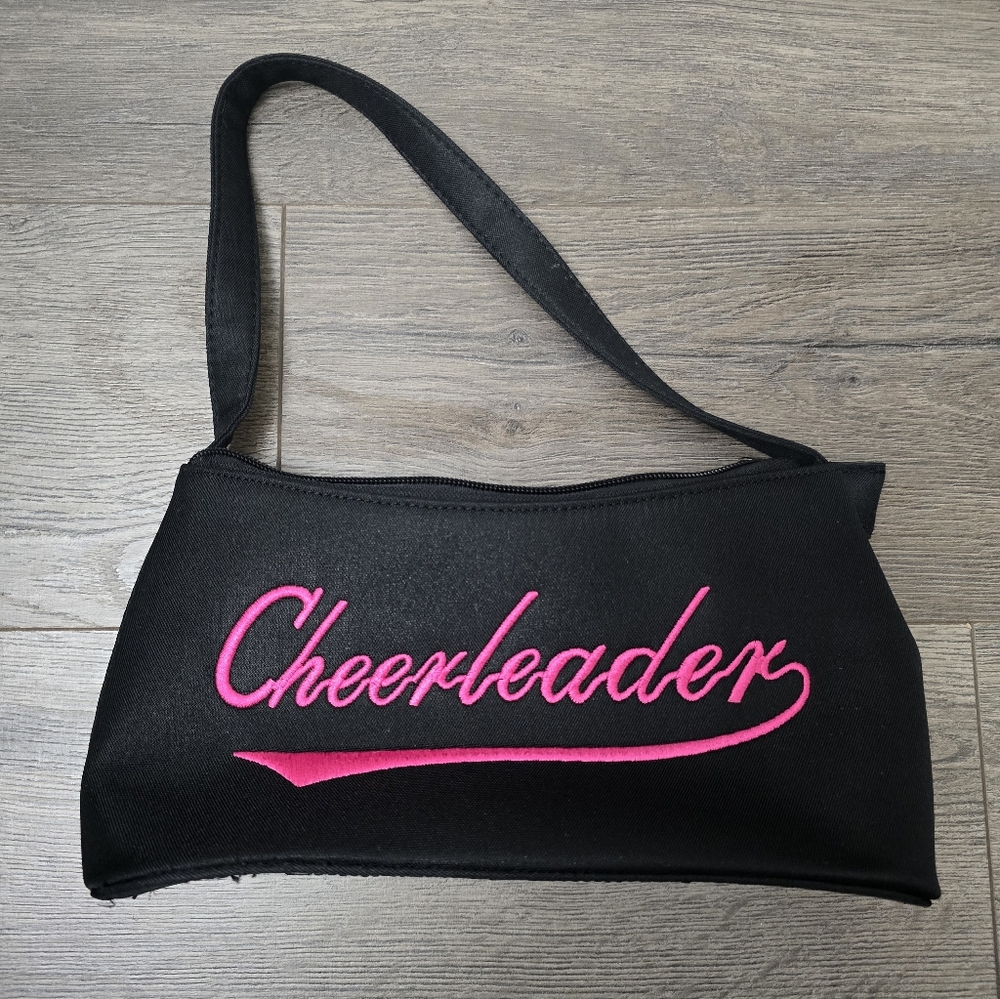 Cheerleader Embroidered Small Purse Childs Black Pink